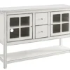 Console Tables-Kirkland's Home Antique White Wood Tv Stand Console Table Ivory