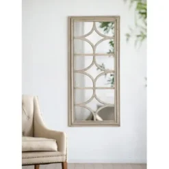 Decorative Mirrors-Kirkland's Home Antique Whitewashed Diamond Panel Wall Mirror