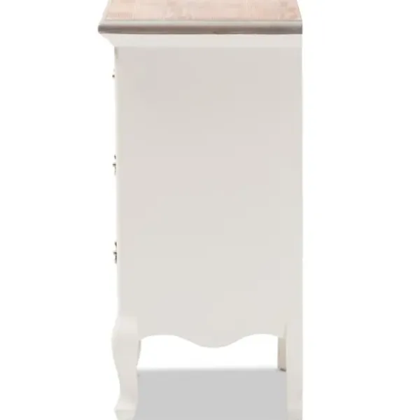 Nightstands-Kirkland's Home Antique Wooden 3-Drawer Nightstand White
