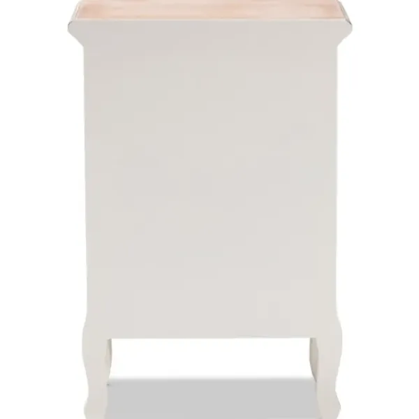 Nightstands-Kirkland's Home Antique Wooden 3-Drawer Nightstand White