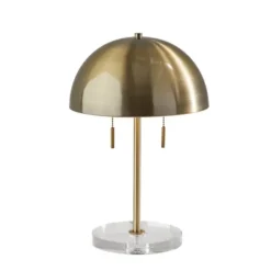 Table Lamps-Kirkland's Home Antiqued Brass Dome Shade Table Lamp Gold