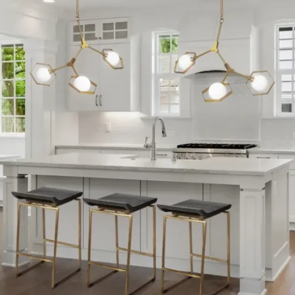 Bar Stools & Counter Height Stools-Kirkland's Home Antiqued Gold Frame Modern Bar Stool Gold/Brown