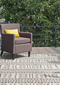 Outdoor Rugs-Kirkland's Home Antiqued Ivory Copper Outdoor Area Rug, 5X7 Tan/Yellow