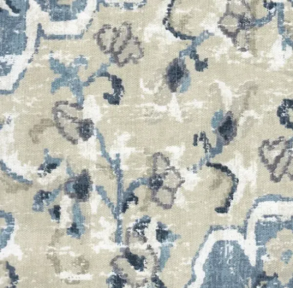 Accent Chairs-Kirkland's Home Antiqued Medallion Swoop Arm Accent Chair Blue