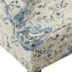 Accent Chairs-Kirkland's Home Antiqued Medallion Swoop Arm Accent Chair Blue