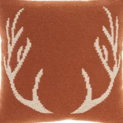 Pillows-Kirkland's Home Antlers Cotton Throw Pillow Orange