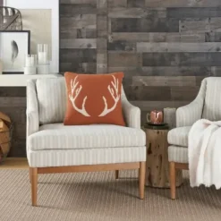 Pillows-Kirkland's Home Antlers Cotton Throw Pillow Orange