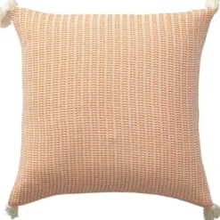 Pillows-Kirkland's Home Apricot Trapeze Organic Cotton Throw Pillow Orange/Ivory