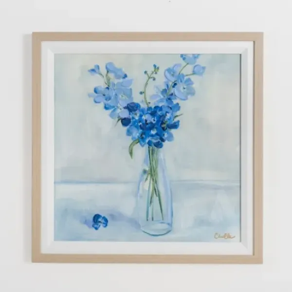 Framed Art-Kirkland's Home April Sweet Pea Framed Art Print Blue
