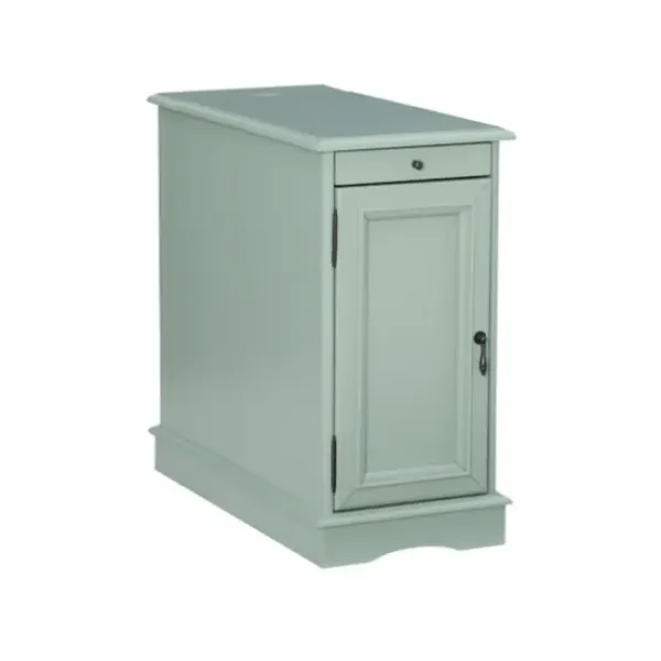 Nightstands-Kirkland's Home Aqua Accent Table With Charging Station Blue