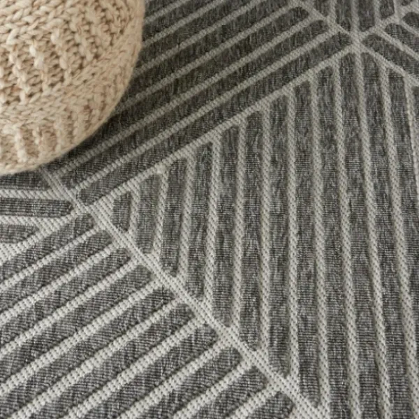 Outdoor Rugs-Kirkland's Home Aqua Embellished Indoor/Outdoor Area Rug, 3X4 Blue/White