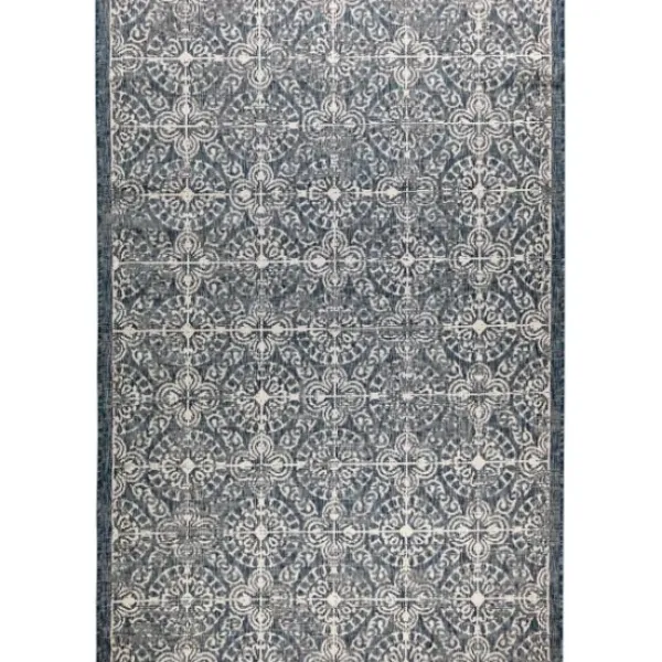 Outdoor Rugs-Kirkland's Home Aqua Forest Leaf Indoor/Outdoor Area Rug, 6X9 Green/White
