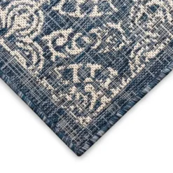 Outdoor Rugs-Kirkland's Home Aqua Forest Leaf Indoor/Outdoor Area Rug, 6X9 Green/White
