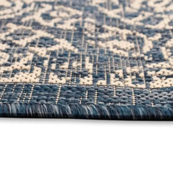 Outdoor Rugs-Kirkland's Home Aqua Forest Leaf Indoor/Outdoor Area Rug, 6X9 Green/White