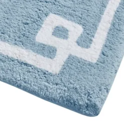 Bathroom Rugs-Kirkland's Home Aqua Geometric Pattern Reversible Bath Mat, 60 In Green/White