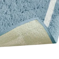 Bathroom Rugs-Kirkland's Home Aqua Geometric Pattern Reversible Bath Mat, 60 In Green/White