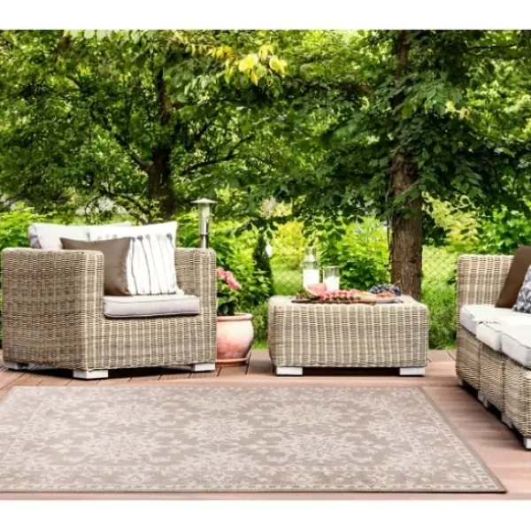 Outdoor Rugs-Kirkland's Home Aqua Intertwine Indoor/Outdoor Area Rug, 7X9 Blue