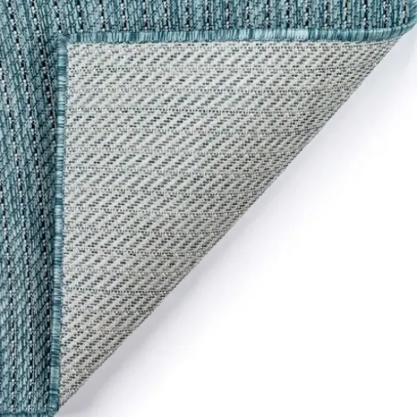 Outdoor Rugs-Kirkland's Home Aqua Intertwine Indoor/Outdoorr Area Rug, 6X9 Blue