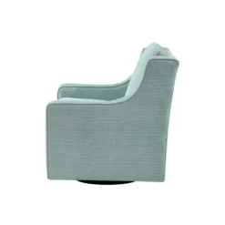 Accent Chairs-Kirkland's Home Aqua Upholstered Swivel Accent Chair Blue