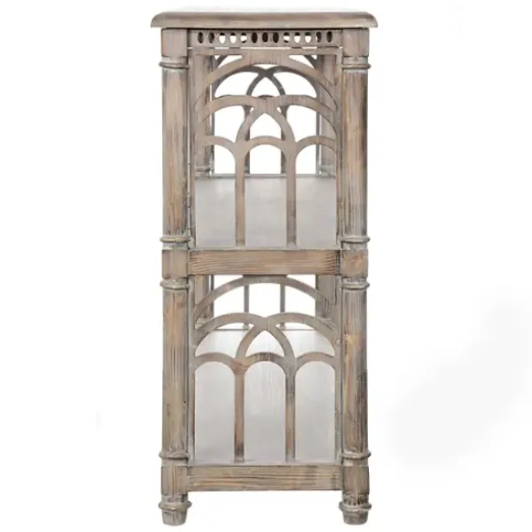 Entryway Furniture-Kirkland's Home Arch Sides Cathedral Console Table White