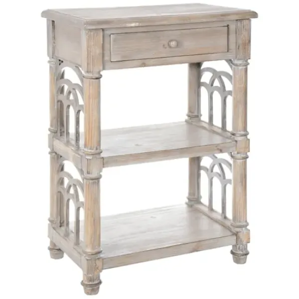 Accent & End Tables-Kirkland's Home Arch Sides Cathedral Side Table Tan