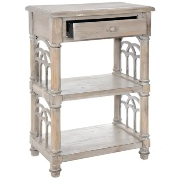 Accent & End Tables-Kirkland's Home Arch Sides Cathedral Side Table Tan