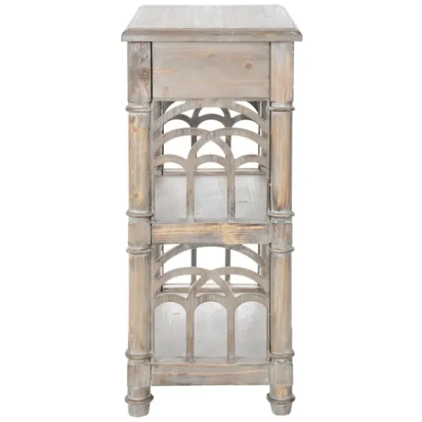 Accent & End Tables-Kirkland's Home Arch Sides Cathedral Side Table Tan