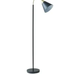 Floor Lamps-Kirkland's Home Arched Cone Shade Floor Lamp Black