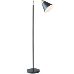 Floor Lamps-Kirkland's Home Arched Cone Shade Floor Lamp Black