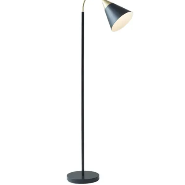 Floor Lamps-Kirkland's Home Arched Cone Shade Floor Lamp Black