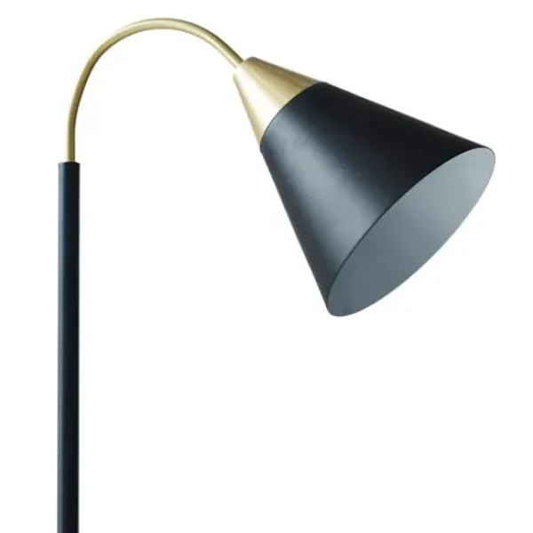 Floor Lamps-Kirkland's Home Arched Cone Shade Floor Lamp Black