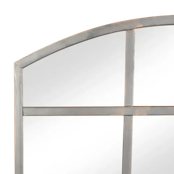 Decorative Mirrors-Kirkland's Home Arched Windowpane Wall Mirror Gray