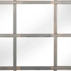 Decorative Mirrors-Kirkland's Home Arched Windowpane Wall Mirror Gray