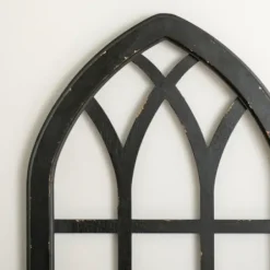 Wall Plaques-Kirkland's Home Arched Windowpane Wall Plaque Black