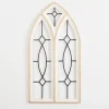 Wall Plaques-Kirkland's Home Arched Wood And Metal Geometric Wall Plaque White/Tan/Black