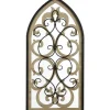 Wall Plaques-Kirkland's Home Arched Wood And Metal Layered Scroll Wall Plaque White/Tan/Black