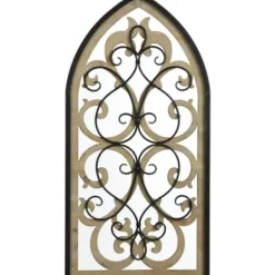 Wall Plaques-Kirkland's Home Arched Wood And Metal Layered Scroll Wall Plaque White/Tan/Black