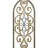 Wall Plaques-Kirkland's Home Arched Wood And Metal Scroll Wall Plaque White/Tan/Black