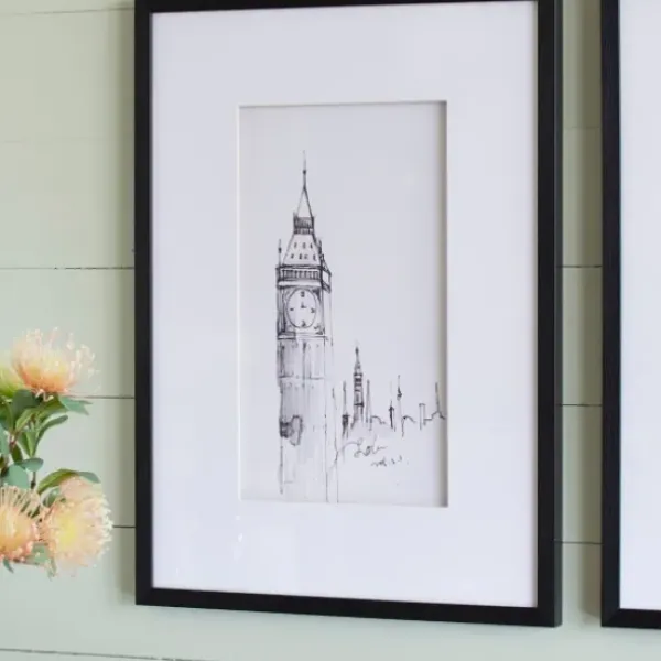 Framed Art-Kirkland's Home Architectural Drawings Framed Art Prints, Set Of 4 White/Black