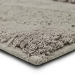 Bathroom Rugs-Kirkland's Home Arctic Asymmetrical Cotton Bath Mat, 60 In. White