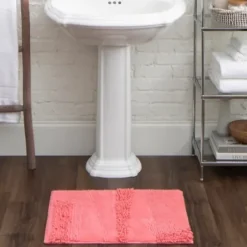 Bathroom Rugs-Kirkland's Home Arctic Plush Reversible Cotton Bath Mat, 60 In. White