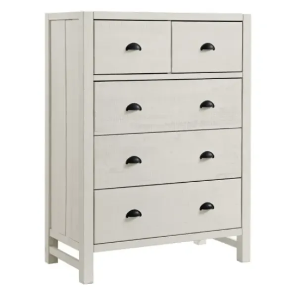 Dressers & Chests-Kirkland's Home Arden Wood 5-Drawer Chest White