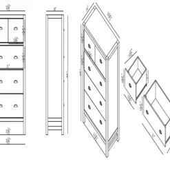 Dressers & Chests-Kirkland's Home Arden Wood 5-Drawer Chest White