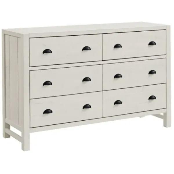 Dressers & Chests-Kirkland's Home Arden Wood 6-Drawer Dresser White