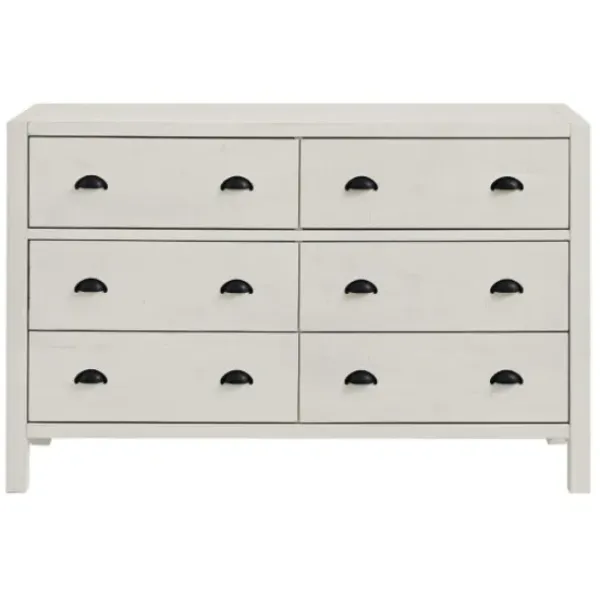 Dressers & Chests-Kirkland's Home Arden Wood 6-Drawer Dresser White