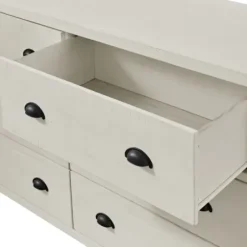 Dressers & Chests-Kirkland's Home Arden Wood 6-Drawer Dresser White