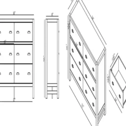 Dressers & Chests-Kirkland's Home Arden Wood 6-Drawer Dresser White