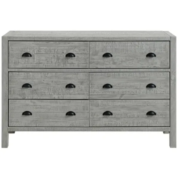 Dressers & Chests-Kirkland's Home Arden Wood 6-Drawer Dresser Gray