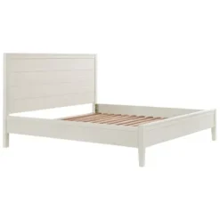 Beds & Headboards-Kirkland's Home Arden Wood Panel King Bed White