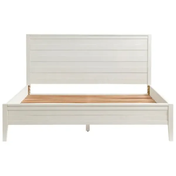 Beds & Headboards-Kirkland's Home Arden Wood Panel King Bed White